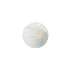 Captive Bead Ring (CBR) In Gold With Bezel-set White Opal Captive Bead -Body Vision Los Angeles 40009 BVLABodyVisionOpalCaptiveBeadSingle5mmWhiteOpal1
