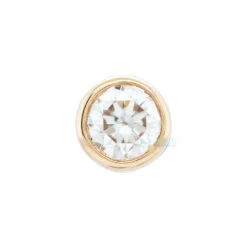 Bezel-Set Threaded End In Gold With DIAMOND