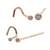 Bezel-Set Nostril Screw In Gold With DIAMOND