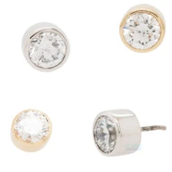 Threadless: Bezel-Set Pin In Gold With DIAMOND