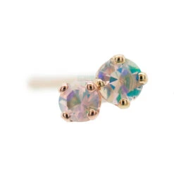Four Prong Nostril Screw In Gold With Faceted Water Opal -Body Vision Los Angeles 40042 BVLABodyVisionFourProngNostrilScrewinGoldwithFacetedWaterOpalAsstGroup2