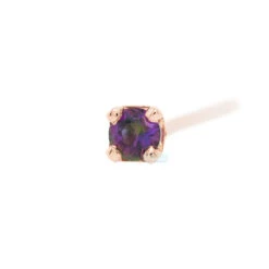Four Prong Nostril Screw In Gold With Mystic Topaz