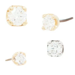 Threadless: Four Prong Pin In Gold With DIAMOND