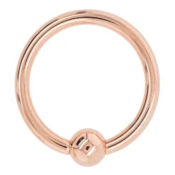 Gold Captive Bead Ring (CBR) -Body Vision Los Angeles 40043 BodyVision BVLAGoldCaptiveBeadRingCBRSingleRoseGold2