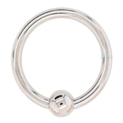 Gold Captive Bead Ring (CBR) -Body Vision Los Angeles 40043 BodyVision BVLAGoldCaptiveBeadRingCBRSingleWhiteGold2