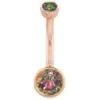 Bezel-Set Navel Curve In Gold With Mystic Topaz'