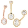 Bezel-Set Navel Curve In Gold With White CZ's