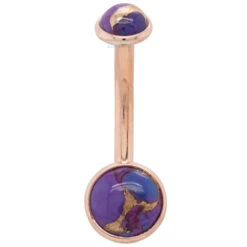 Bezel-Set Navel Curve In Gold With Copper Purple Turquoise