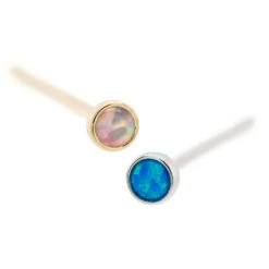 2.5mm Opal In Cup Setting Nostril Screw In Gold