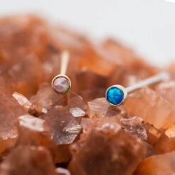 2.5mm Opal In Cup Setting Nostril Screw In Gold -Body Vision Los Angeles 40190 BVLABodyVision2.5mmOpalinCupSettingNostrilScrewinGoldFunky1