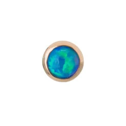 2.5mm Opal In Cup Setting Nostril Screw In Gold -Body Vision Los Angeles 40190 BVLABodyVision2.5mmOpalinCupSettingNostrilScrewinGoldSingleSkyBlueOpalRoseGold2