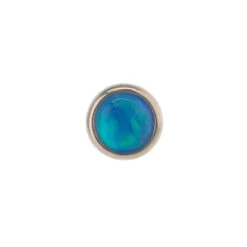 2.5mm Opal In Cup Setting Nostril Screw In Gold -Body Vision Los Angeles 40190 BVLABodyVision2.5mmOpalinCupSettingNostrilScrewinGoldSingleSkyBlueOpalYellowGold2