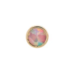 2.5mm Opal In Cup Setting Nostril Screw In Gold -Body Vision Los Angeles 40190 BVLABodyVision2.5mmOpalinCupSettingNostrilScrewinGoldSingleWhiteOpalYellowGold2