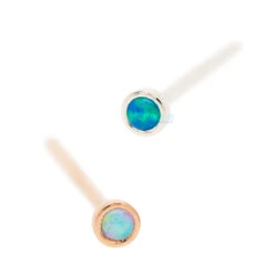 2mm Opal In Cup Setting Nostril Screw In Gold