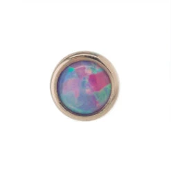 3mm Opal In Cup Setting Nostril Screw In Gold -Body Vision Los Angeles 40190 BVLABodyVision3mmOpalinCupSettingNostrilScrewinGoldSingleLavenderOpalRoseGold2