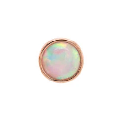 3mm Opal In Cup Setting Nostril Screw In Gold -Body Vision Los Angeles 40190 BVLABodyVision3mmOpalinCupSettingNostrilScrewinGoldSingleWhiteOpalRoseGold2