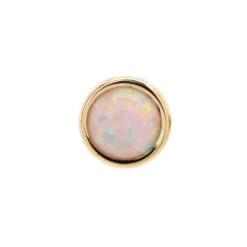 3mm Opal In Cup Setting Nostril Screw In Gold -Body Vision Los Angeles 40190 BVLABodyVision3mmOpalinCupSettingNostrilScrewinGoldSingleWhiteOpalYellowGold2