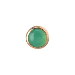 Chrysoprase In Cup Setting Nostril Screw In Gold -Body Vision Los Angeles 40190 BVLABodyVisionCupSettingNostrilScrewinGoldSingle2.5mmChrysopraseYellowGold2