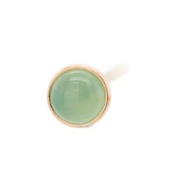 Chrysoprase In Cup Setting Nostril Screw In Gold -Body Vision Los Angeles 40190 BVLABodyVisionCupSettingNostrilScrewinGoldSingle3mmChrysopraseYellowGold1