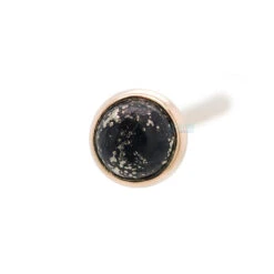 Pyrite In Cup Setting Nostril Screw In Gold