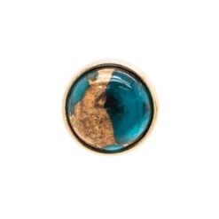 Copper Blue Turquoise In Cup Setting Nostril Screw In Gold -Body Vision Los Angeles 40190 BodyVision BVLACopperBlueTurquoiseinCupSettingNostrilScrewinGoldSingleYellowGold2