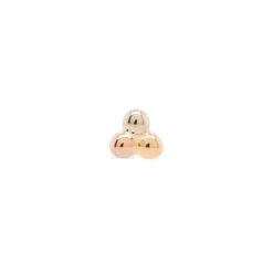 Tri Bead Cluster Nostril Screw In Tri Tone (Yellow, White & Rose) Gold -Body Vision Los Angeles 40191 BodyVision BVLATriBeadClusterNostrilScrewinTriToneYellowWhiteRoseGoldSingle1mm2