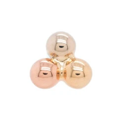 Tri Bead Cluster Threaded End In Tri Tone (Yellow, White & Rose) Gold -Body Vision Los Angeles 40191 BodyVision BVLATriBeadClusterThreadedEndinTriToneYellow White RoseGoldGoldSingle2.5mm2