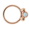 "Oberon" Seam Ring In Gold With Baby Blue Opal