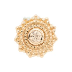 Threadless: Round Afghan Pin In Gold With Champagne CZ -Body Vision Los Angeles 40206 BVLABodyVisionRoundAfghanThreadedEndinGoldwithChampagneCZSingle6mmYellowGold2 2d61217d a136 4d61 9fd2 608b7e4cdf3e