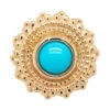 Round Afghan Threaded End In Gold With Turquoise