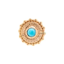 Round Afghan Nostril Screw In Gold With Turquoise -Body Vision Los Angeles 40206 BVLABodyVisionRoundAfghaninGoldNostrilScrewTurquoiseSingle4mmYellowGold2 a7f397b3 b879 4b8e b7dd 585c02e4f08e