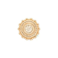 Threadless: Round Afghan Pin In Gold With Champagne CZ -Body Vision Los Angeles 40206 BVLABodyVisionThreadlessRoundAfghanPininGoldwithChampagneCZSingle4mmYellowGold22