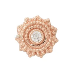 Round Afghan Nostril Screw In Gold With White CZ -Body Vision Los Angeles 40206 BodyVision BVLARoundAfghanNostrilScrewinGoldwithWhiteCZ sSingleRoseGold6mm2