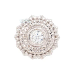 Round Afghan Nostril Screw In Gold With White CZ -Body Vision Los Angeles 40206 BodyVision BVLARoundAfghanNostrilScrewinGoldwithWhiteCZ sSingleWhiteGold6mm1