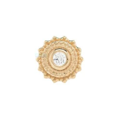 Round Afghan Nostril Screw In Gold With White CZ -Body Vision Los Angeles 40206 BodyVision BVLARoundAfghanNostrilScrewinGoldwithWhiteCZ sSingleYellowGold4mm2