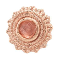 Round Afghan Threaded End In Gold With Rose Cut Oregon Sunstone