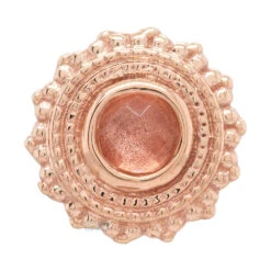 Round Afghan Threaded End In Gold With Rose Cut Oregon Sunstone -Body Vision Los Angeles 40206 BodyVision BVLARoundAfghanThreadedEndinGoldwithRoseCutOregonSunstoneSingleRoseGold8mm 3mm 2