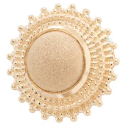 Threadless: Round Afghan Pin In Gold With Sandblasted Gold Bead -Body Vision Los Angeles 40206 BodyVision BVLAthreadlessRoundAfghanPininGoldwithSandblastedGoldBeadSingle9mmYellowGold1