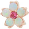Cherry Blossom Threaded End In Gold With Genuine White Opals & Pink Tourmaline