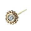 Beaded "Raine" Nostril Screw In Gold With White CZ