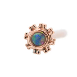 "Firenze" Nostril Screw In Gold With Genuine White Opal -Body Vision Los Angeles 40209 BVLABodyVisionFirenzeNostrilScrewinGoldwithGenuineWhiteOpal2mmYellowGold