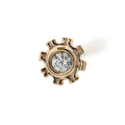 "Firenze" Nostril Screw In Gold With White CZ