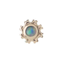 "Firenze" Threaded End In Gold With Genuine White Opal