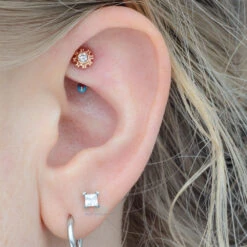 Body Vision Los Angeles -Body Vision Los Angeles 40209 BVLABodyVisionFirenzeThreadedEndinGoldwithWhiteCZAsWorn