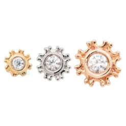 "Firenze" Threaded End In Gold With White CZ -Body Vision Los Angeles 40209 BVLABodyVisionFirenzeThreadedEndinGoldwithWhiteCZColor SizeRun1