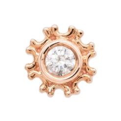 "Firenze" Threaded End In Gold With White CZ -Body Vision Los Angeles 40209 BVLABodyVisionFirenzeThreadedEndinGoldwithWhiteCZSingle5.5mmRoseGold1