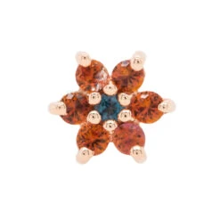 Flower #2 Nostril Screw In Gold With Anastasia Topaz' & London Blue Topaz 7 Flower #2 Nostril Screw In Gold With Anastasia Topaz' & London Blue Topaz -Body Vision Los Angeles 40212 BVLABodyVisionFlowerNo.2NostrilScrewinGoldwithLondonBlueTopazandAnastasiaTopazSingleRoseGold2