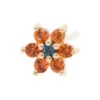 Flower #2 Nostril Screw In Gold With Anastasia Topaz' & London Blue Topaz