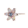 Flower #2 Nostril Screw In Gold With White Cabochon Opals & A Light Blue CZ
