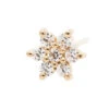 Flower #2 Nostril Screw In Gold With White CZ's
